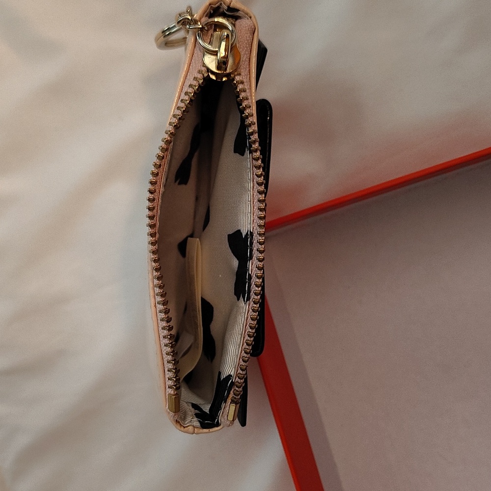 ♠️ Kate Spade Blush Pink and Black Bow Key Card Holder/Coin Purse - Picture 11 of 15